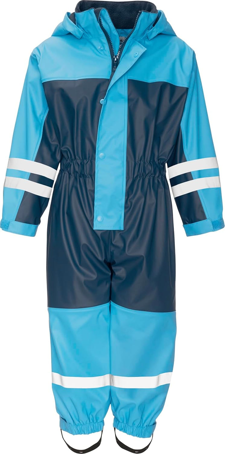 Playshoes Unisex Kinder Regen-Anzug mit Fleece-Futter Warmer Wasserdichter Matschanzug Regenbekleidu