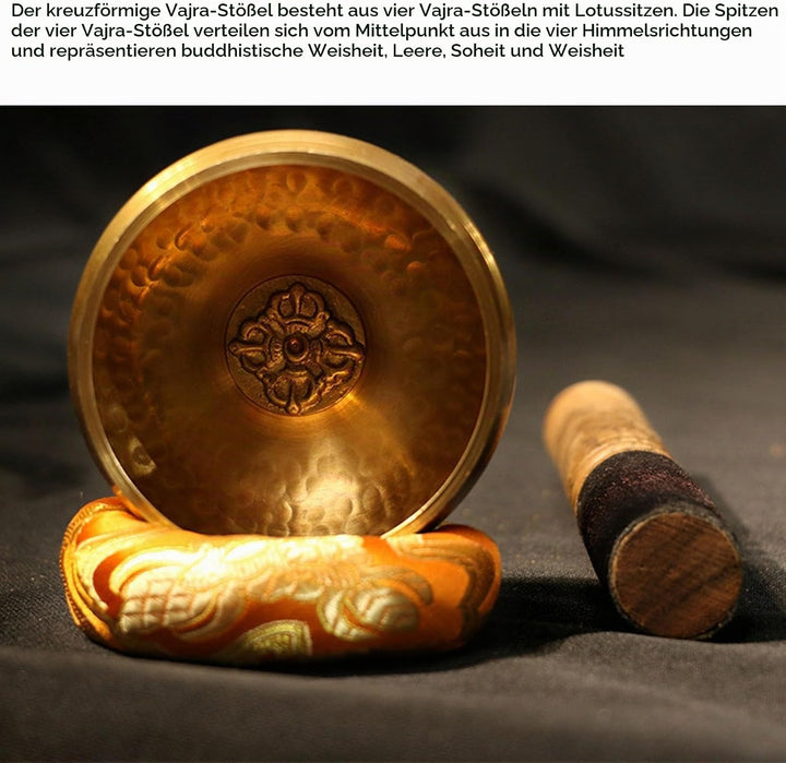 Klangschale Klein, Klangschalen Set, Tibetische Klangschale, Singing Bowl, Handgehämmert in Nepal fü