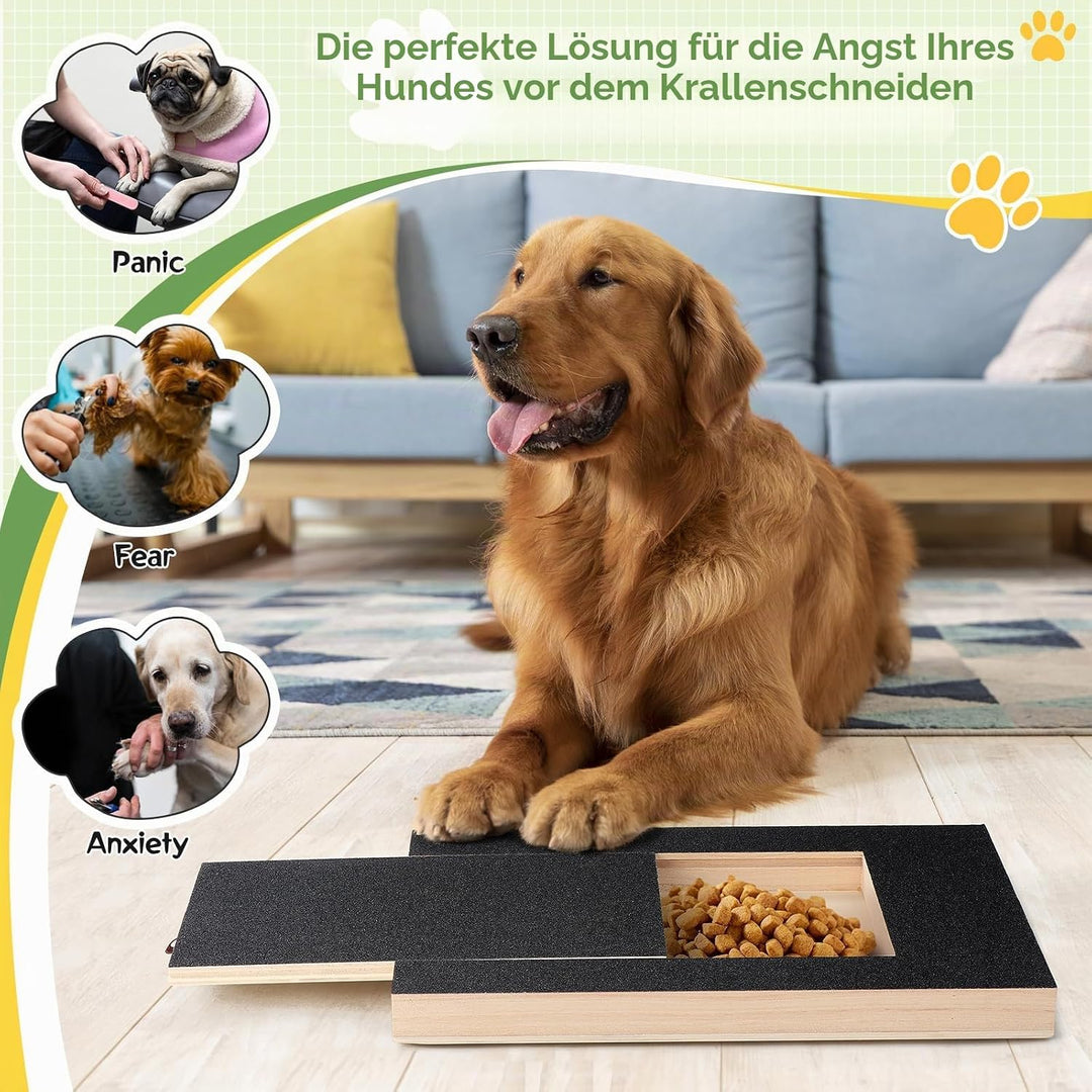 Kratzbrett für Hunde mit Leckerlibox, Hunde Krallen Kratzbrett Alternative Krallenschleifer für Hund