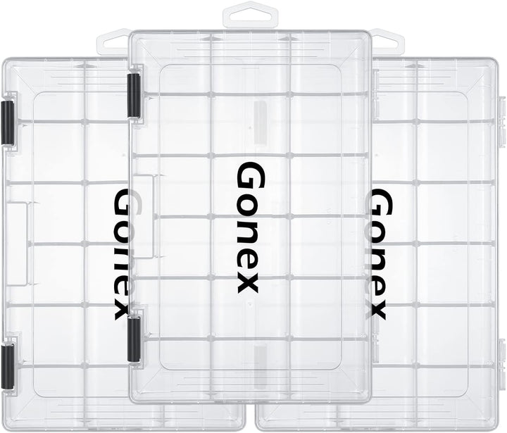 Gonex Köderboxen Angeln, Tackle Boxes 3/4 Stück, Transparente Kunststoff Angelbox mit Verstellbaren