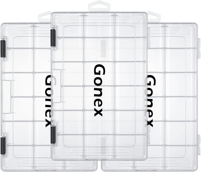 Gonex Köderboxen Angeln, Tackle Boxes 3/4 Stück, Transparente Kunststoff Angelbox mit Verstellbaren