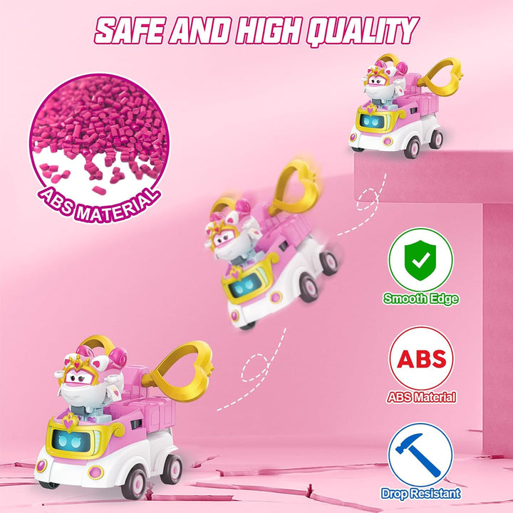 Super Wings Verwandlungsroboter Sara, 15,5 cm gross, 2-in-1 Verwandlungsroboter Fahrzeugspielzeug, m