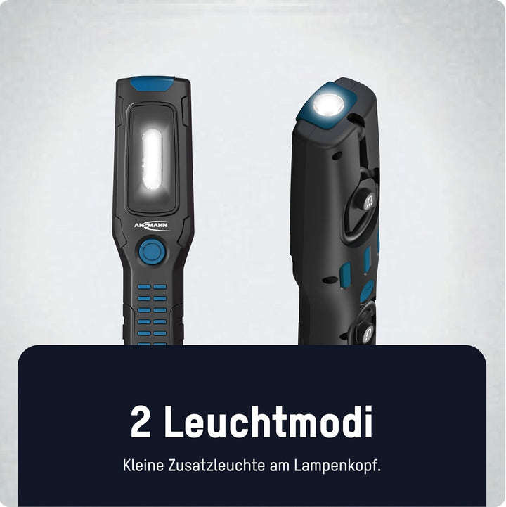 ANSMANN LED Werkstattlampe IL300R mit 325 Lumen - Arbeitsleuchte kabellos, flexibel & magnetisch - W