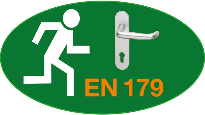 BKS RR-Panikschloss 18200, Pz Gel. Links,9mm geteilter Nuss, Dorn 35mm, Entf.92mm Stulp 24x270mm kan