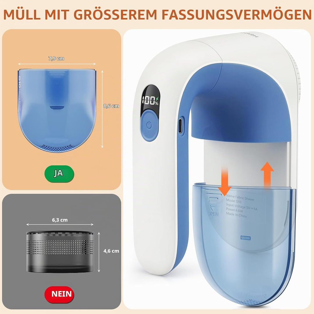 Elektrischer Fusselrasierer, Tragbarer Fusselentferner mit USB-Ladekabel und austauschbarer Klinge,
