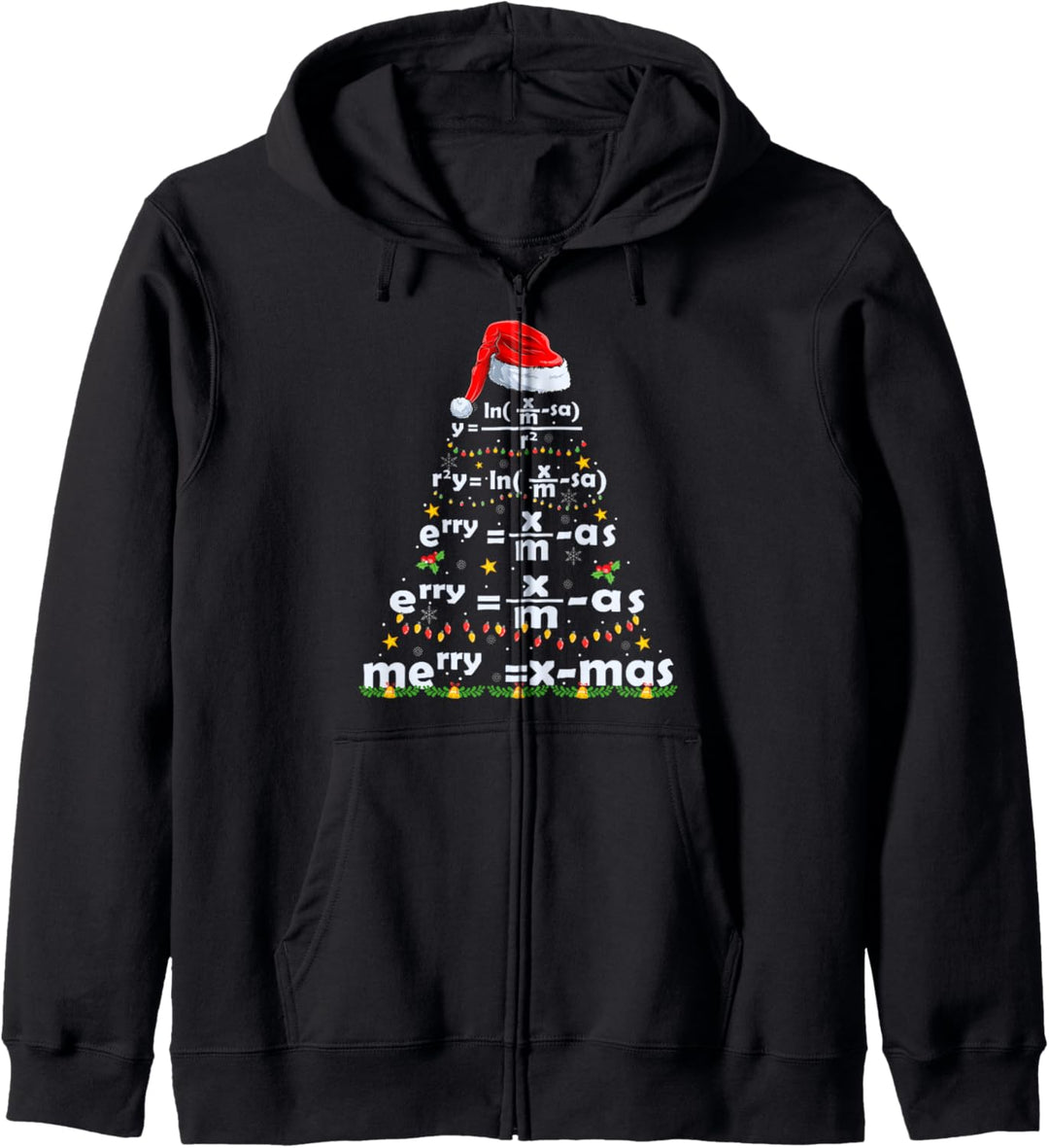 Mathe-Gleichung Frohe Weihnachten Lustiger Mathelehrer Weihnachtshumor Kapuzenjacke