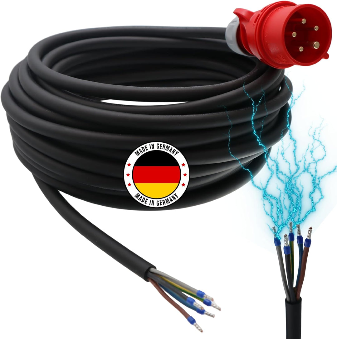 netbote24® CEE Maschinen-Anschlussleitung 400V / 16A H07RN-F 5-polig (3P+N+PE) 5x2,5 mm² IP44 2,5-50