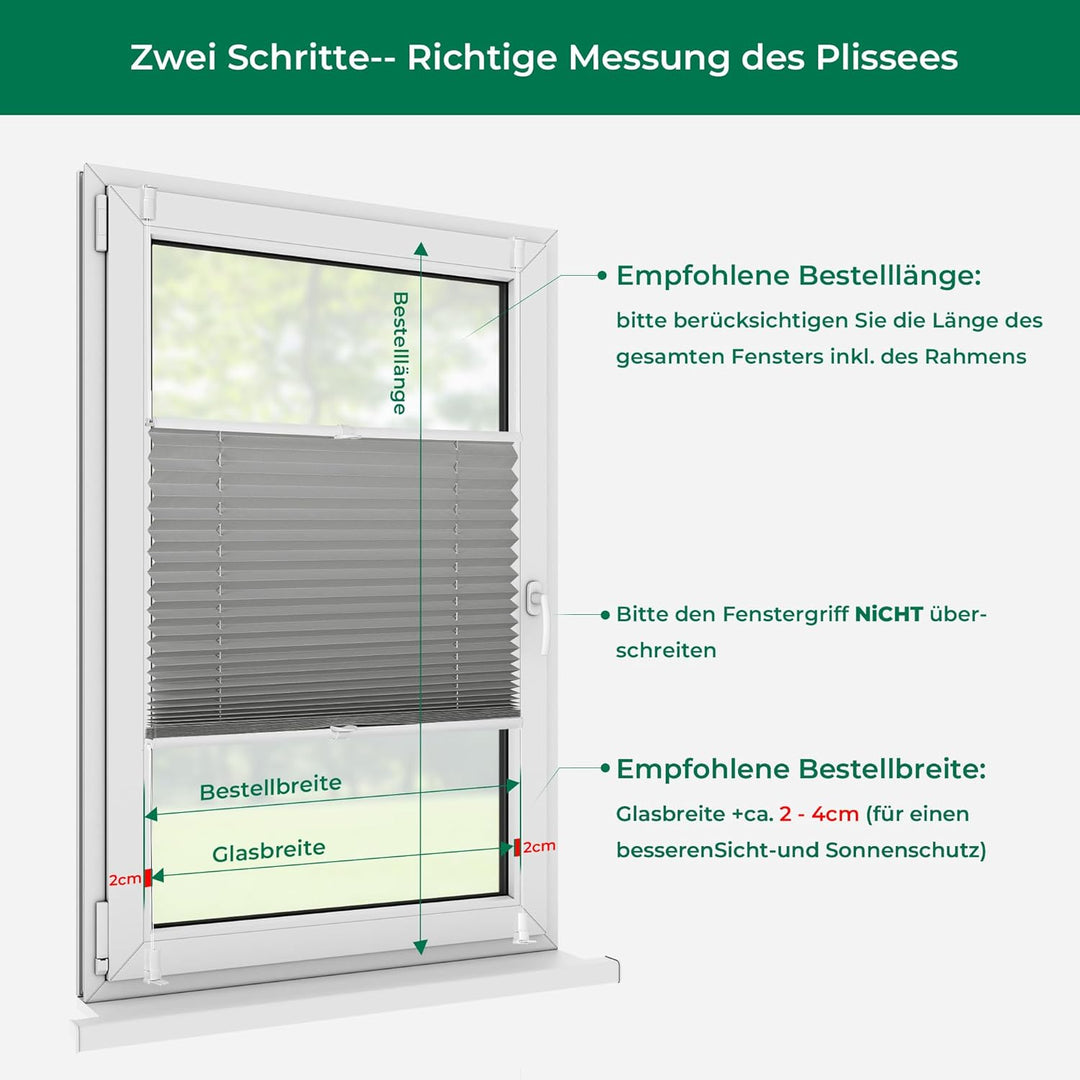 Plissee Klemmfix ohne Bohren, Anthrazit 95 x 120 cm (BxH), Faltrollo Plisseerollo mit Klemmträger, J
