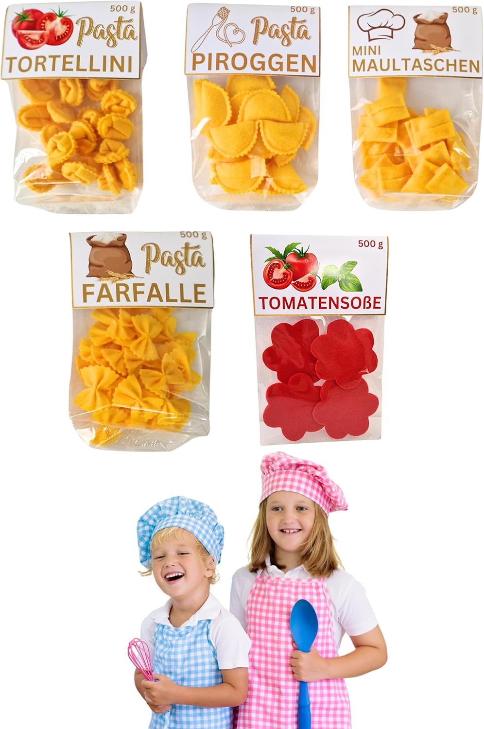 Generisch Handgemacht Filz Nudeln Kinderküche Pasta Lebensmittel Spielzeug Zubehör für Spielküche Zu