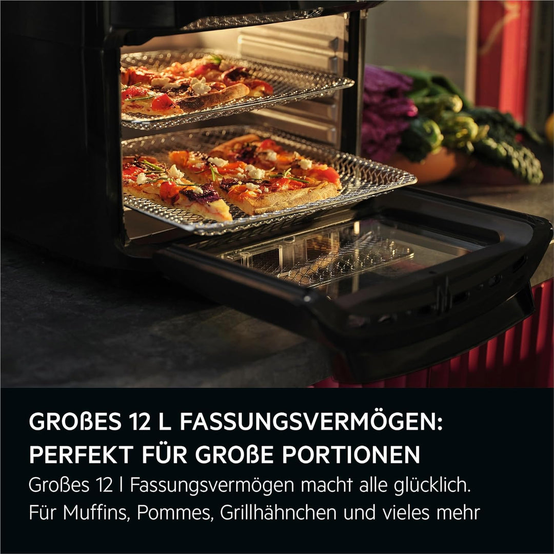 AEG Heissluftfritteuse XXL AAF12B 8000 - Multi-Combo, 12L Fassungsvermögen, 5 Kochmodi, LED-Display,