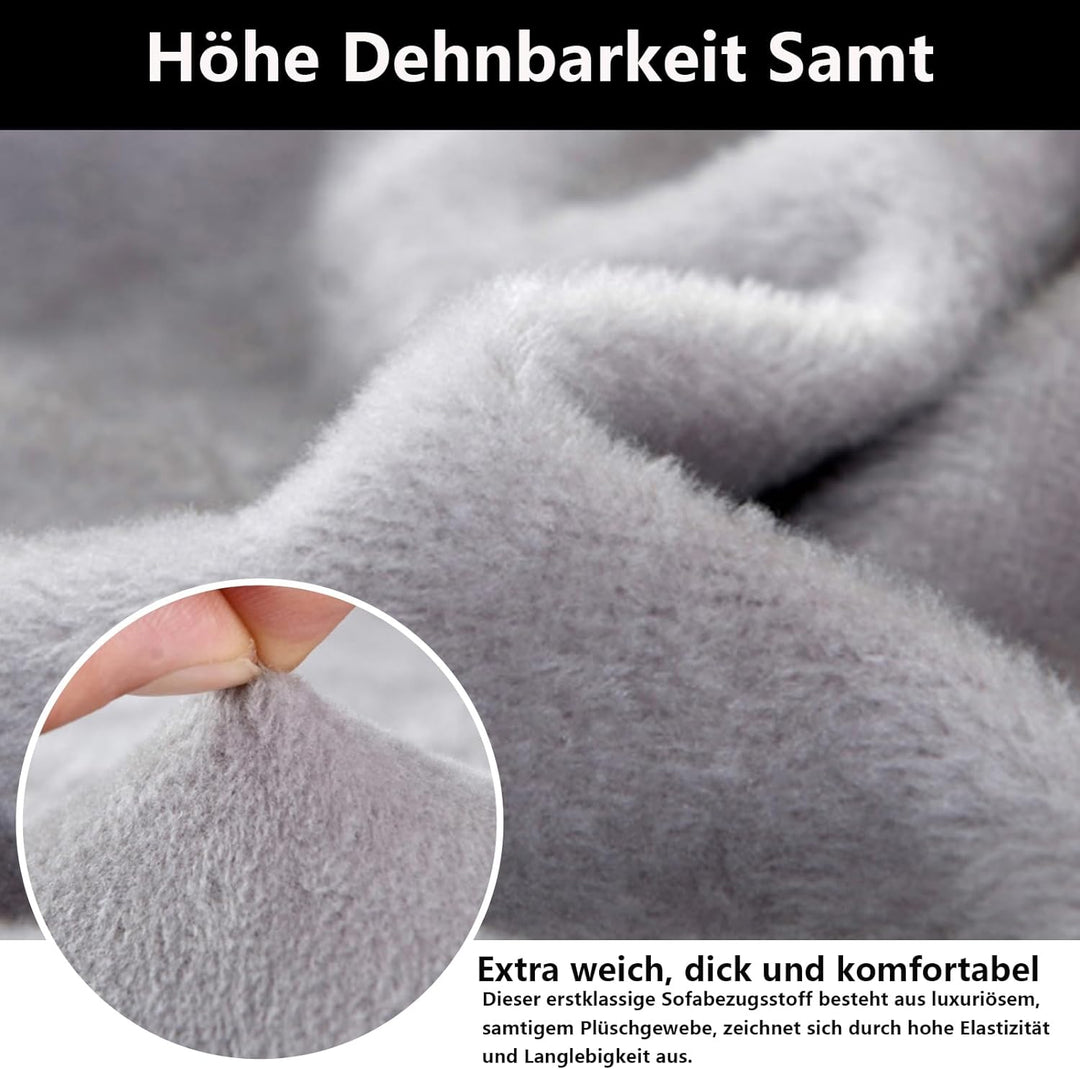 NAKIHOUSE Dicke Samt Sofa Überwürfe Sofabezug mit einem Kissenbezug, Superweicher Elastische Sofa Ab