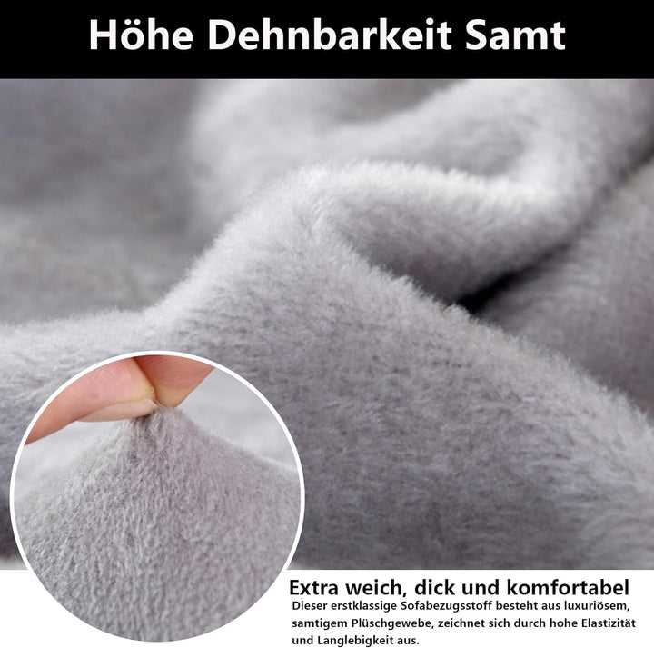 NAKIHOUSE Dicke Samt Sofa Überwürfe Sofabezug mit einem Kissenbezug, Superweicher Elastische Sofa Ab