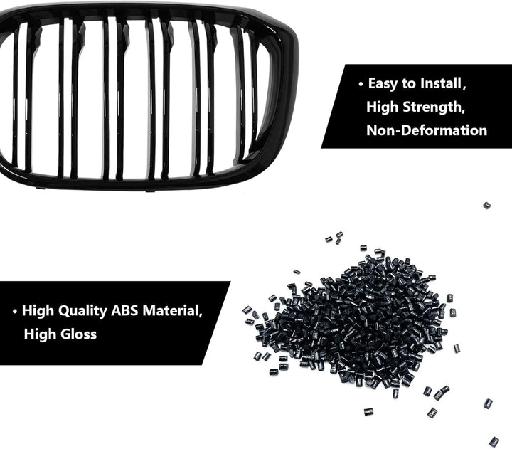 Gangying G01 Nieren Schwarz,Kühlergrill für BMW X3 G01 2018-2021 X4 G02 2019-2021 X3 Grill x4 Grill