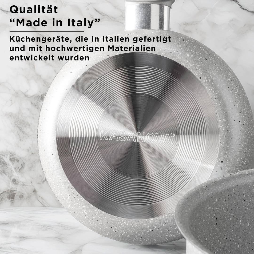 KASANOVA Topf-Set für herkömmliche Kochfelder, antihaftbeschichtetes Topf-Set, Kochgeschirr, gesunde