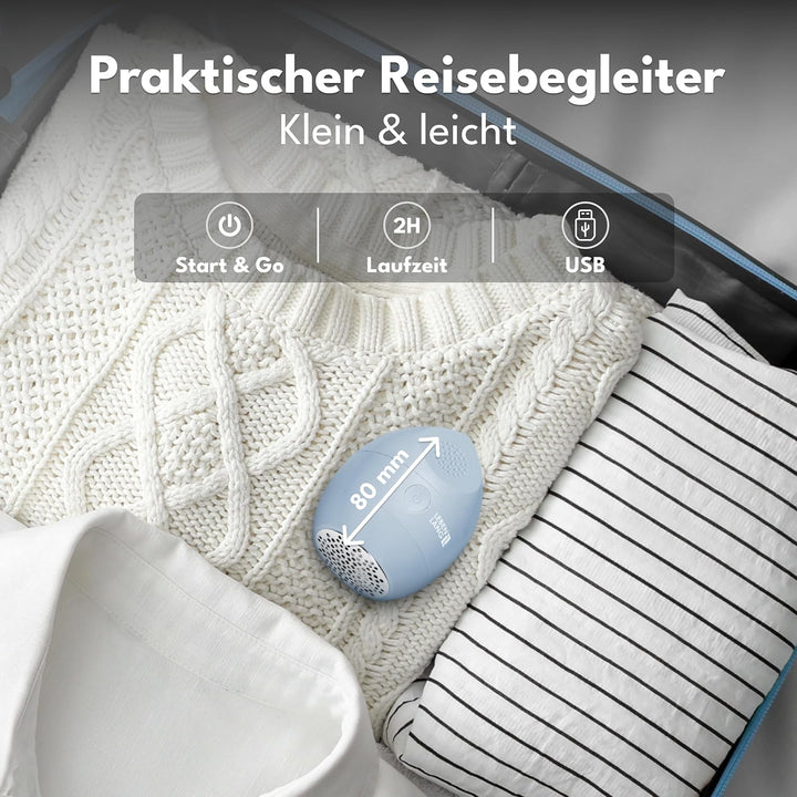 LEBENLANG Mini Fusselrasierer Elektrisch - Inkl. Ersatzklingen & Reinigungspinsel I Entfussler Fluse