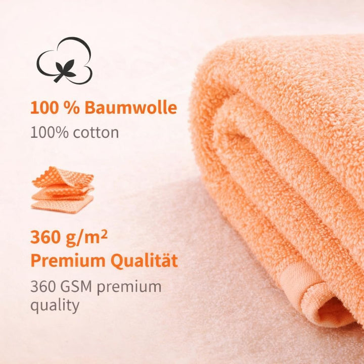 Betz 10-TLG. Handtuch-Set Palermo 100% Baumwolle 4 Duschtücher 6 Handtücher Farbe apricot orange