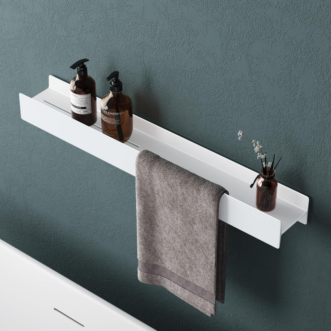 Mai & Mai Duschablage zum Bohren oder Kleben Duschregal Badablage 80cm Badezimmerablage zur Wandmont