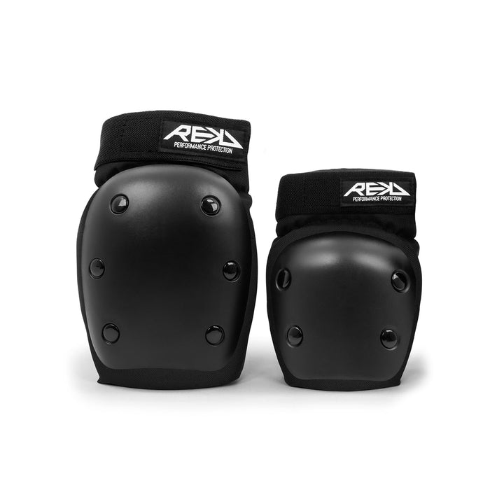 Rekd Youth Heavy Duty Double Pad Set Skateboard-Schutzset, Unisex, Erwachsene S Schwarz / Schwarz, S