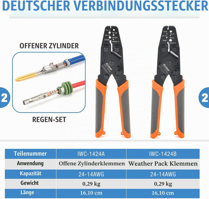 IWISS KIT-DC01 Rapair-Werkzeugsatz für Kraftfahrzeuge mit Crimpwerkzeugen und Ausbauwerkzeugen für D
