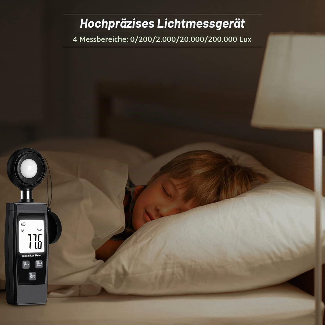 Digitale Luxmeter, XinJiaYi Handlich Belichtungsmesser für Pflanzen, Voll mit Wellen Von bis Zu 200.
