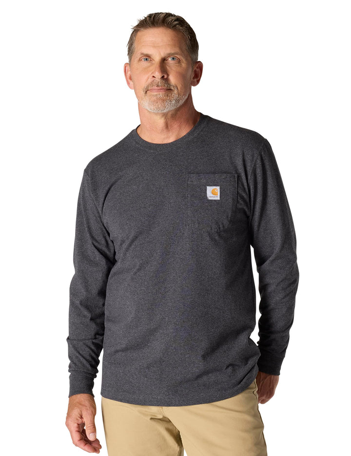 Carhartt Herren Loose Fit Heavyweight Long-Sleeve Pocket T-Shirt S Anthrazit Meliert, S Anthrazit Me