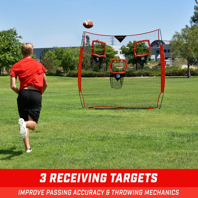 GoSports Football Trainer Throwing Net | Choose Between 8' x 8' or 6' x 6' Nets | Improve QB Throwin