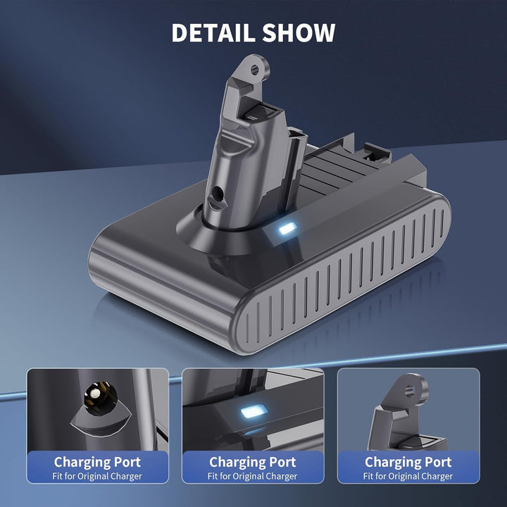 Akku für Dyson V6 DC62, Ersatzakku Li-ion für Dyson V6 Animal Trigger Fluffy Motorhead Absolute DC58