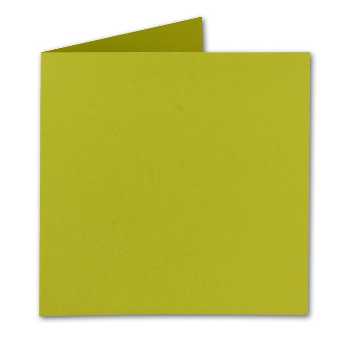 Quadratische Falt-Karten 15 x 15 cm - Limette - 300 Stück - formstabil - für Drucker geeignet - für