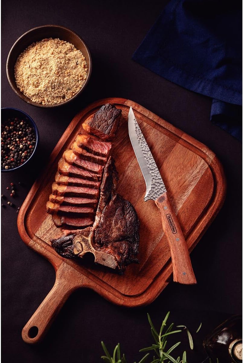 Tramontina - Ausbeinmesser Nomade 14,5 cm Edelstahl gehämmert und Holz