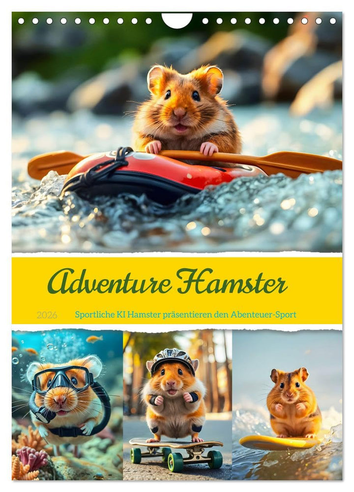 Adventure Hamster - Sportliche KI Hamster präsentieren den Abenteuer-Sport (Wandkalender 2026 DIN A4
