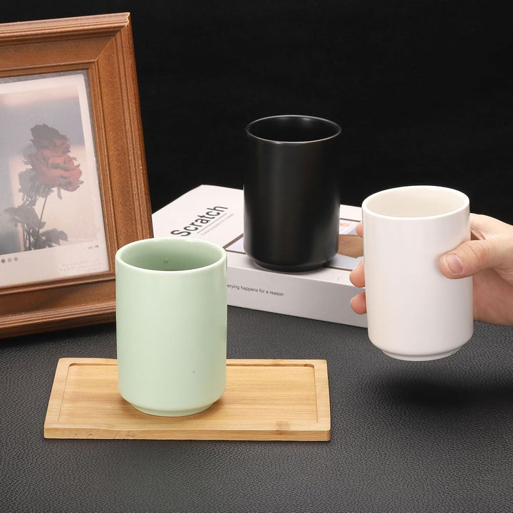 QUARKZMAN 2 Stück japanische Keramik Tasse 8oz / 240ml Einfarbig ohne Griff Keramik-chalen Mattglasu