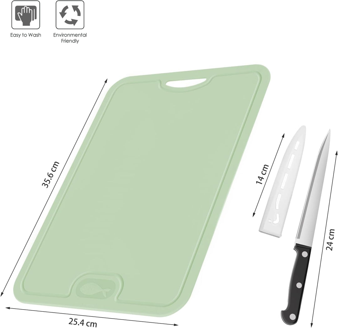 Gintan Flexibles TPU Schneidebrett, BPA-frei, mit Messer- und Saftrille, kratzfeste flexible Schneid