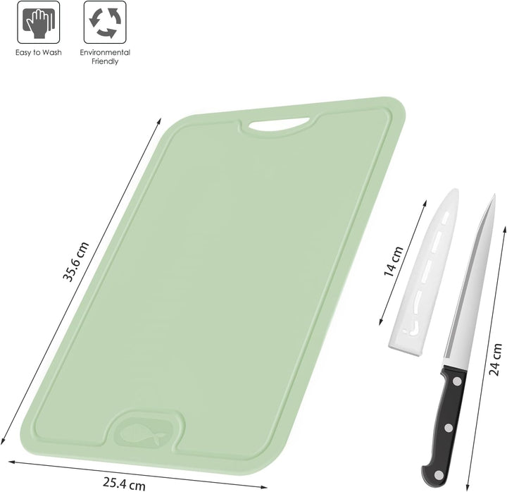 Gintan Flexibles TPU Schneidebrett, BPA-frei, mit Messer- und Saftrille, kratzfeste flexible Schneid