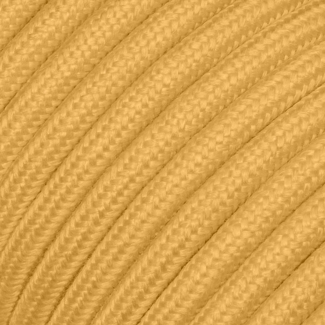 Textilkabel für Lampe, Stoffkabel 3-adrig (3x0,75mm²), Gold - 50 Meter 50 Meter Rolle Gold, 50 Meter