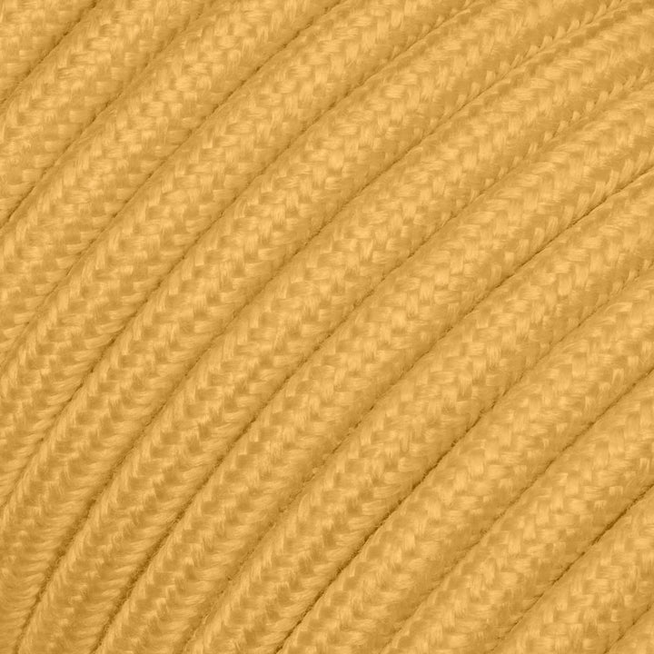 Textilkabel für Lampe, Stoffkabel 3-adrig (3x0,75mm²), Gold - 50 Meter 50 Meter Rolle Gold, 50 Meter
