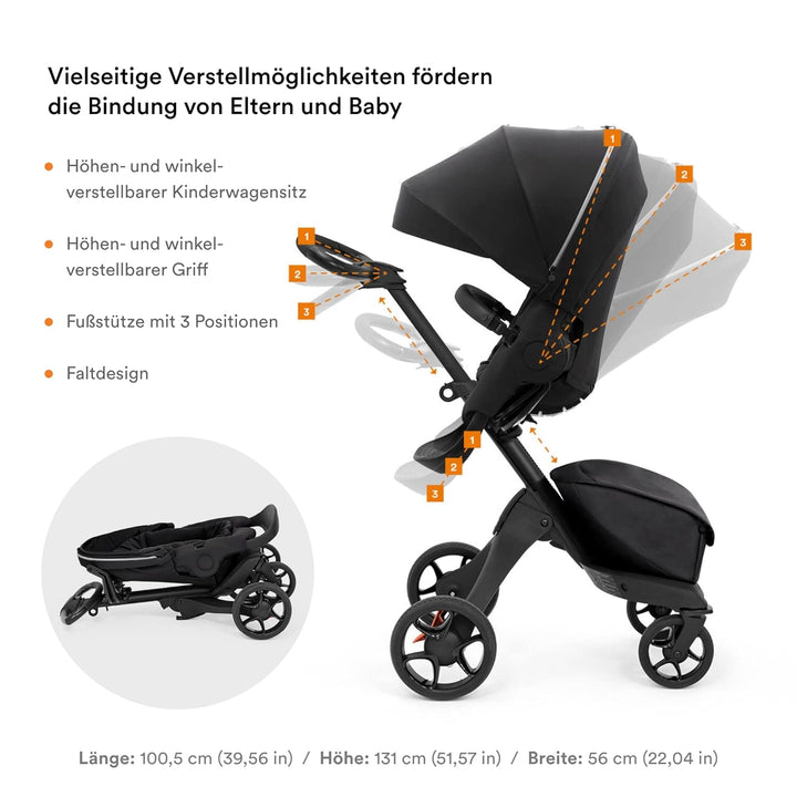 Stokke Xplory X, Royal Blue – Eleganter Kinderwagen – Anpassbarer Komfort für Baby & Eltern – Polste