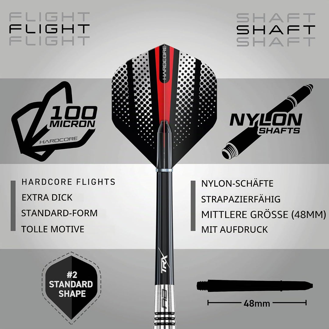 RED DRAGON Sidewinder 23 Gramm Wolfram Darts-Set mit Flights und Stielen