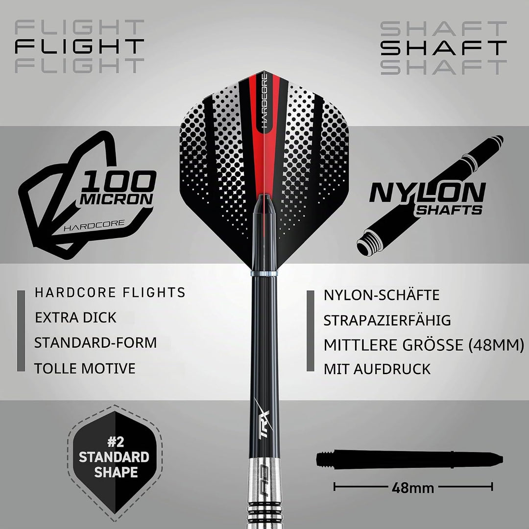 RED DRAGON Sidewinder 23 Gramm Wolfram Darts-Set mit Flights und Stielen