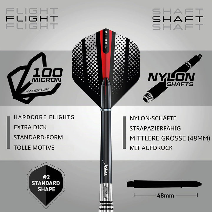 RED DRAGON Sidewinder 23 Gramm Wolfram Darts-Set mit Flights und Stielen