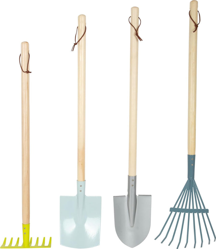 small foot Gartenwerkzeug-Set aus Holz und Metall, Gartenspielzeug für Kinder ab 3 Jahren in moderne