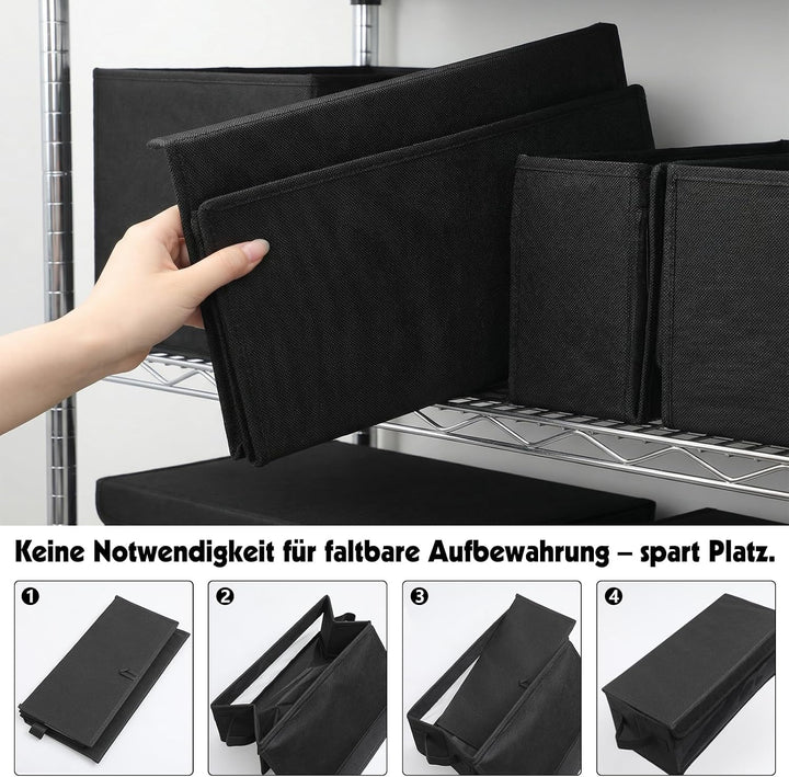 Dntorx 2 Stück CD Aufbewahrungsbox, 36x16x14cm Ständer mit Griffen Deckel Sichtfenster, Stapelbare C