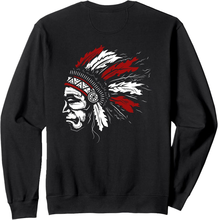 Backprint Indianer Kopfschmuck Sweatshirt