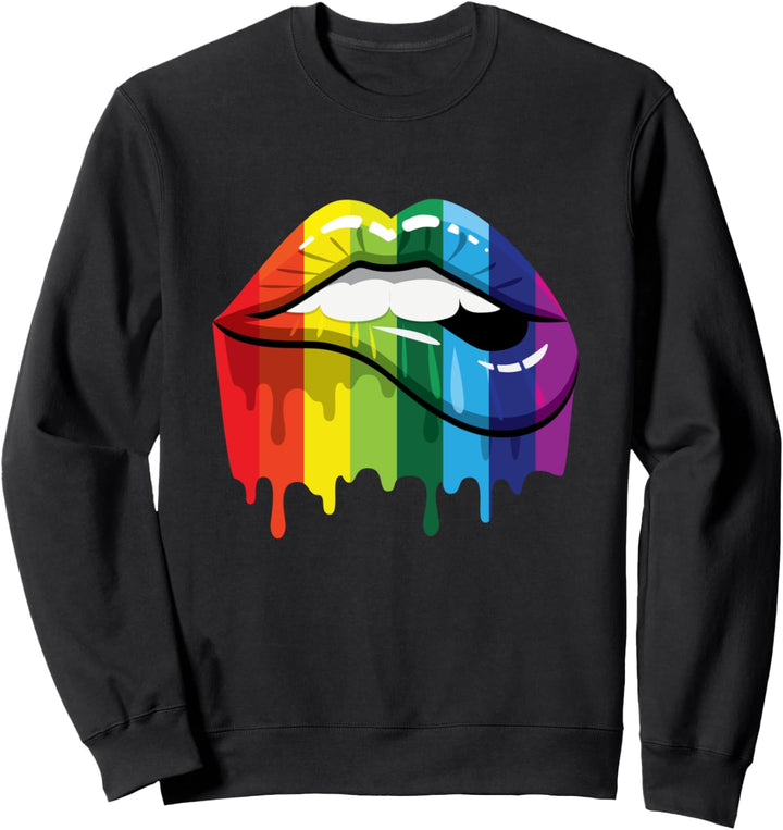 Gay Pride Rainbow Lips Sweatshirt