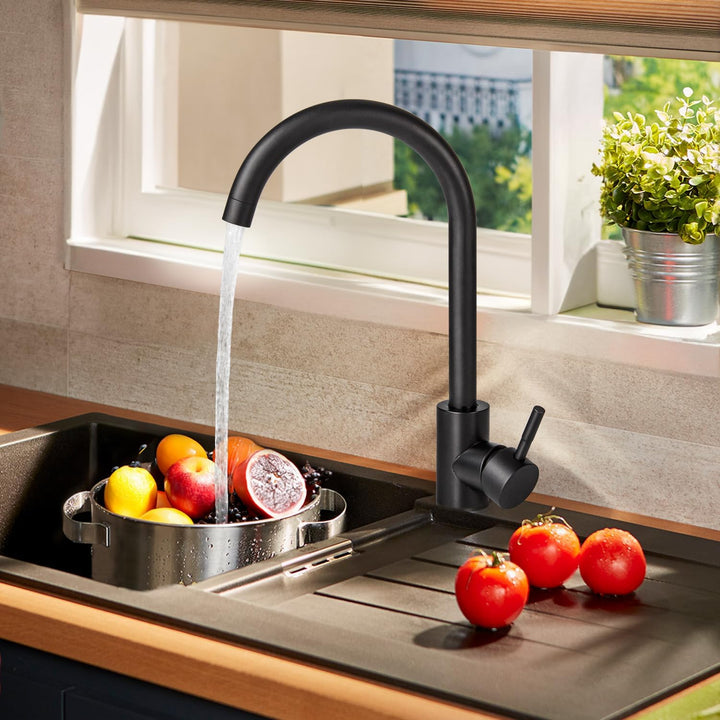 Wasserhahn Spültischarmatur Wasserhahn Küche 360° Drehbar Küchenarmatur aus Edelstah, Einstellbares