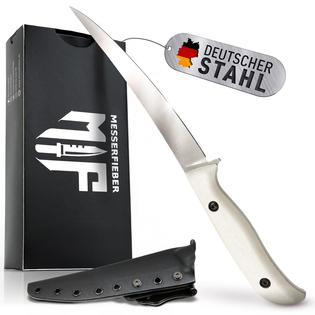 Messerfieber® Filetiermesser 16 cm [Mit Edelstahlklinge & T10-Griff] – inkl. Kydex-Scheide – Filetie