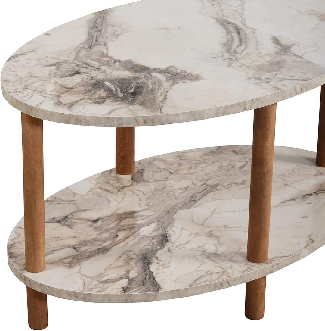 [en.casa] Couchtisch Højreby mit unterer Ablage Wohnzimmertisch Kaffeetisch 43 x 70 x 44 cm Sofatisc