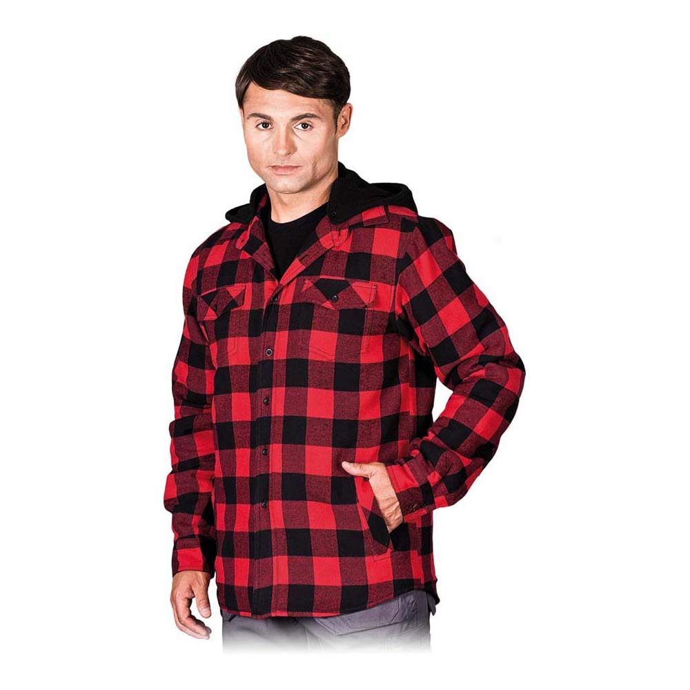 Reis Kfwinhoodxl gefütterte Schutzhemd, Rot-Schwarz, XL Grösse
