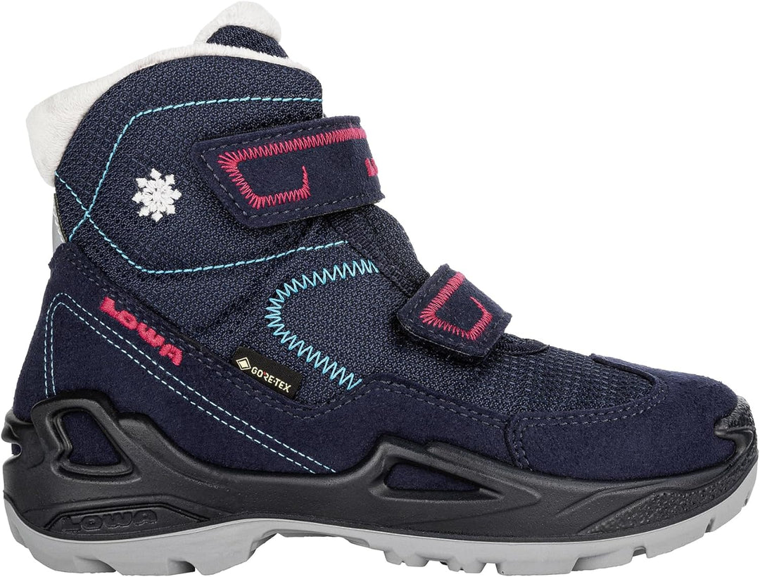 LOWA Milo GTX MID Kinder Winterstiefel gefüttert Outdoor Goretex 640542 29 EU Navy Magenta, 29 EU Na