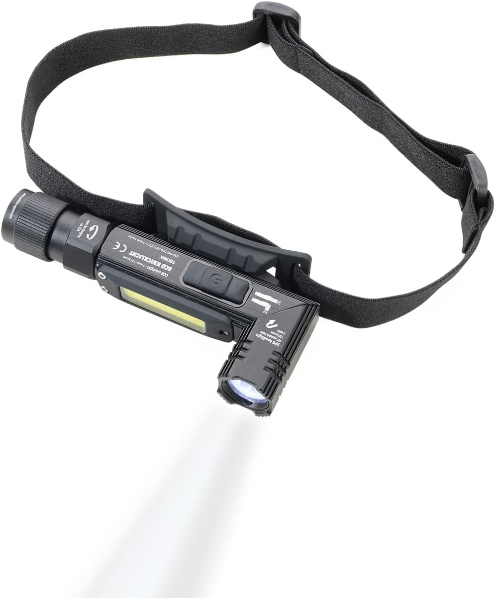 Troika Akku Taschenlampe-Knicklampe-Stirnlicht ECO Knicklicht Spritzwassergeschützt, 150 Lumen, TOR5