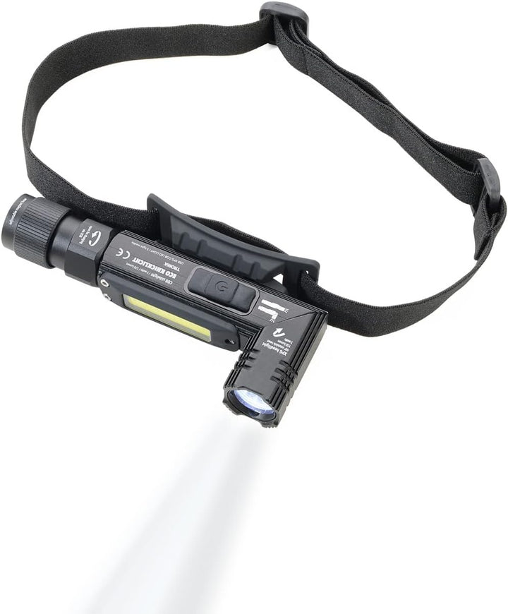 Troika Akku Taschenlampe-Knicklampe-Stirnlicht ECO Knicklicht Spritzwassergeschützt, 150 Lumen, TOR5